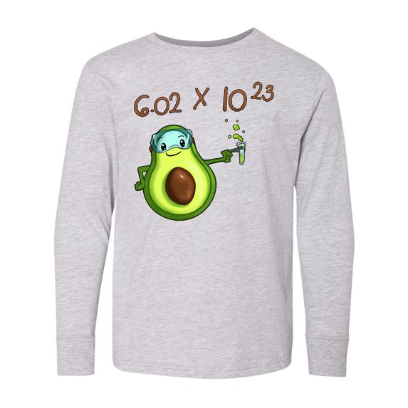 Inktastic Avogadro's Number with Avocado Chemist Long Sleeve Youth T-Shirt
