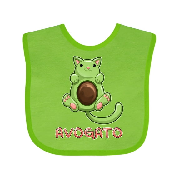 Inktastic Avogato- Cute Green Cat Avocado Boys or Girls Baby Bib