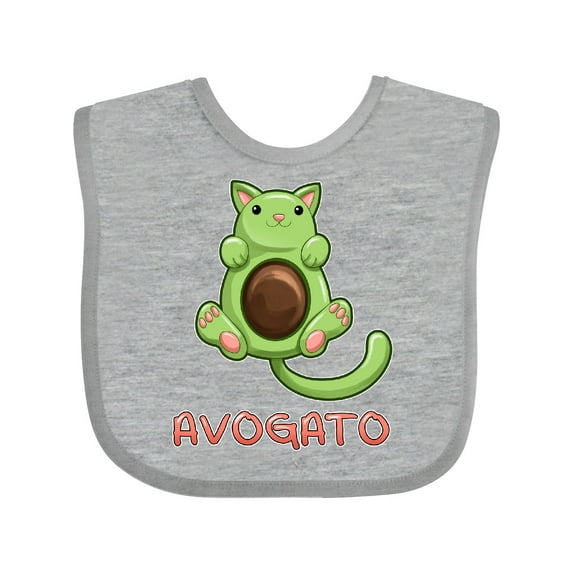 Inktastic Avogato- Cute Green Cat Avocado Boys or Girls Baby Bib