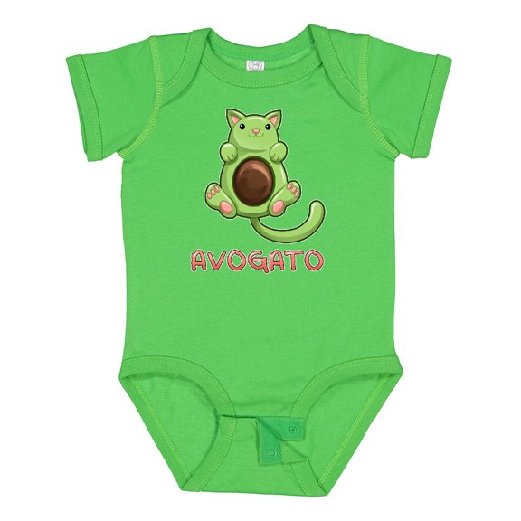 Inktastic Avogato- Cute Green Cat Avocado Boys or Girls Baby Bodysuit