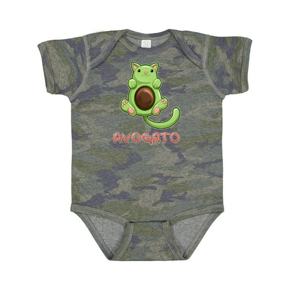 Inktastic Avogato- Cute Green Cat Avocado Boys or Girls Baby Bodysuit