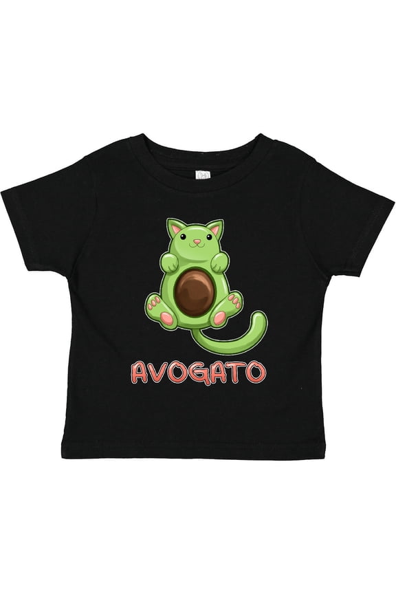 Avogato- Cute Green Cat Avocado Boys or Girls Toddler T-Shirt