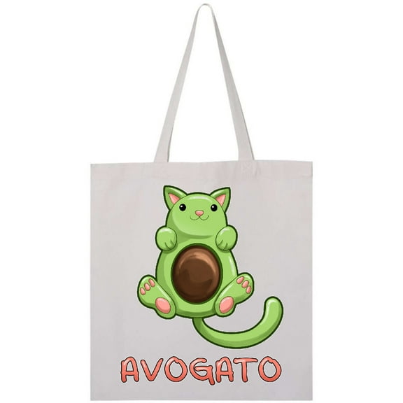 Inktastic Avogato- cute green cat avocado Tote Bag