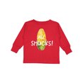 thumbnail image 1 of Inktastic Aw, Shucks Corn on the Cob Humor Boys or Girls Long Sleeve Toddler T-Shirt, 1 of 5