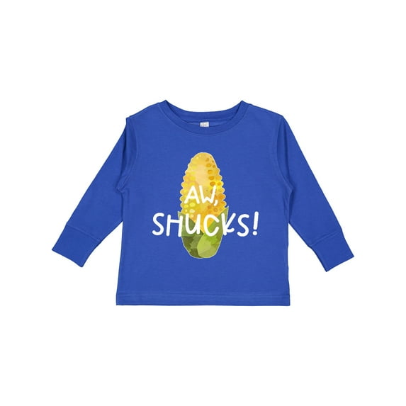 Inktastic Aw, Shucks Corn on the Cob Humor Boys or Girls Long Sleeve Toddler T-Shirt