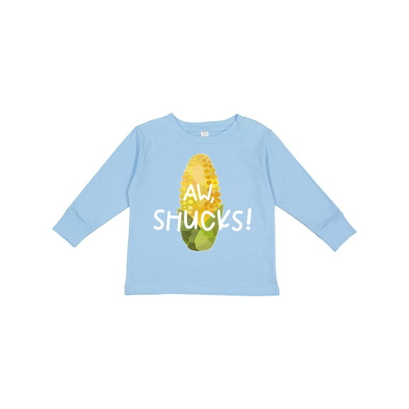 Inktastic Aw, Shucks Corn on the Cob Humor Boys or Girls Long Sleeve Toddler T-Shirt