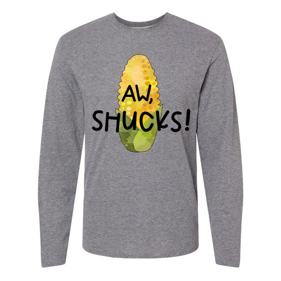 Inktastic Aw, Shucks! Corn on the Cob Humor Long Sleeve T-Shirt