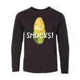 thumbnail image 1 of Inktastic Aw, Shucks Corn on the Cob Humor Long Sleeve Youth T-Shirt, 1 of 5