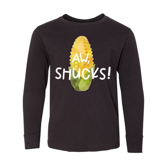 Inktastic Aw, Shucks Corn on the Cob Humor Long Sleeve Youth T-Shirt