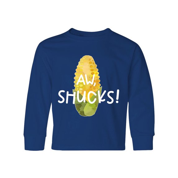 Inktastic Aw, Shucks Corn on the Cob Humor Long Sleeve Youth T-Shirt