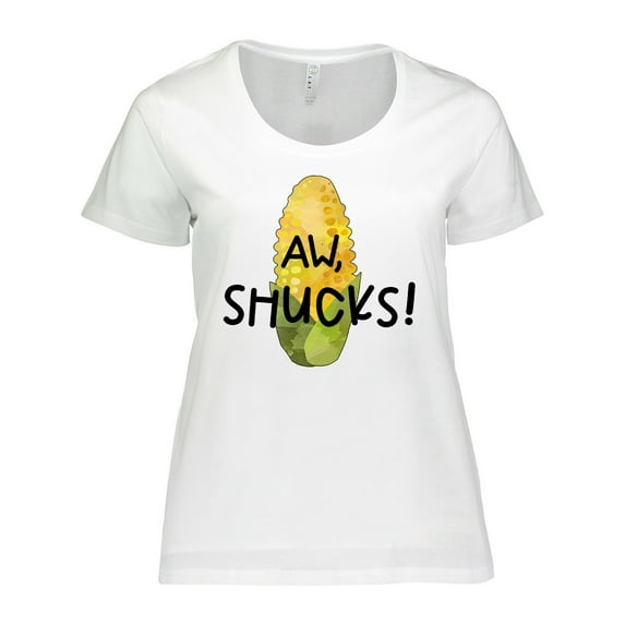 Inktastic Aw, Shucks Corn on the Cob Humor Women's Plus Size T-Shirt