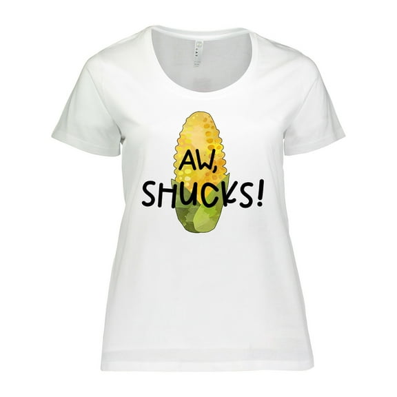 Inktastic Aw, Shucks Corn on the Cob Humor Women's Plus Size T-Shirt