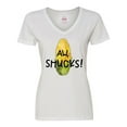 thumbnail image 1 of Inktastic Aw, Shucks Corn on the Cob Humor Women's V-Neck T-Shirt, 1 of 5