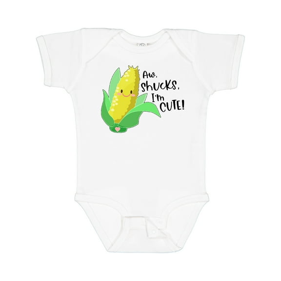 Inktastic Aw, Shucks, I'm Cute Corn Humor Boys or Girls Baby Bodysuit