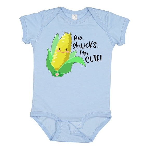 Inktastic Aw, Shucks, I'm Cute Corn Humor Boys or Girls Baby Bodysuit