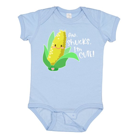 Inktastic Aw, Shucks, I'm Cute Corn Humor Boys or Girls Baby Bodysuit