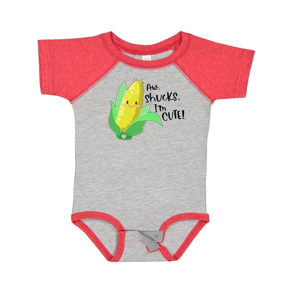 Inktastic Aw, Shucks, I'm Cute Corn Humor Boys or Girls Baby Bodysuit