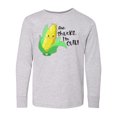 thumbnail image 1 of Inktastic Aw, Shucks, I'm Cute Corn Humor Long Sleeve Youth T-Shirt, 1 of 5