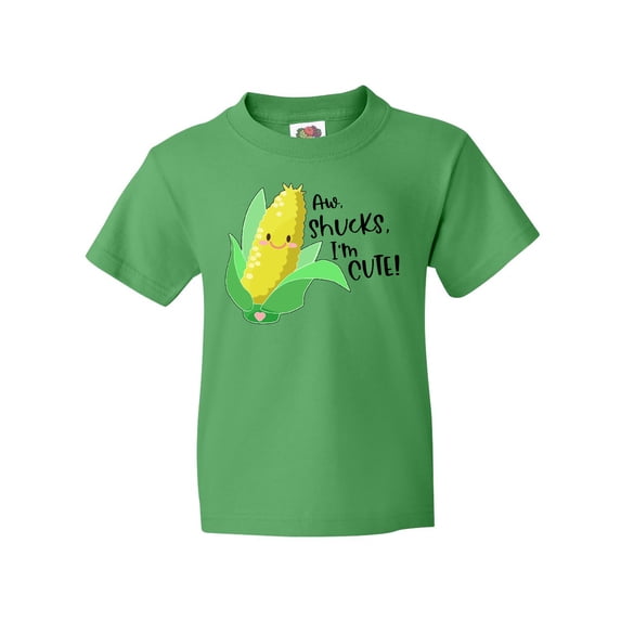 Inktastic Aw, Shucks, I'm Cute Corn Humor Youth T-Shirt