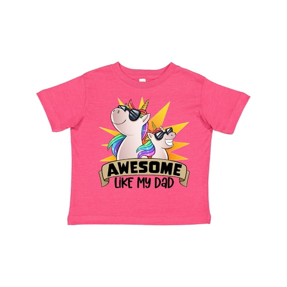 Inktastic Awesome Like My Dad Cute Unicorn Family in Sunglasses Boys or Girls Toddler T-Shirt