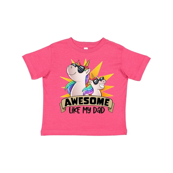 Inktastic Awesome Like My Dad Cute Unicorn Family in Sunglasses Boys or Girls Toddler T-Shirt