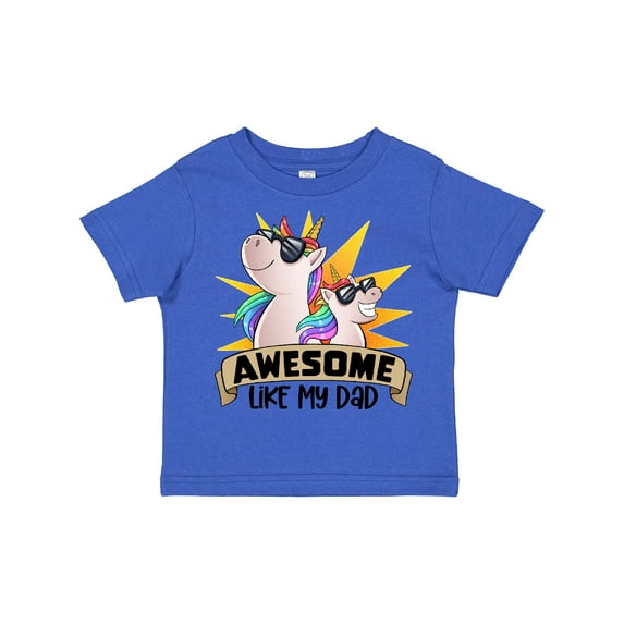 Inktastic Awesome Like My Dad Cute Unicorn Family in Sunglasses Boys or Girls Toddler T-Shirt