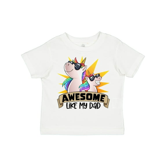 Inktastic Awesome Like My Dad Cute Unicorn Family in Sunglasses Boys or Girls Toddler T-Shirt