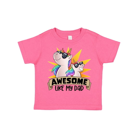 Inktastic Awesome Like My Dad Cute Unicorn Family in Sunglasses Boys or Girls Toddler T-Shirt
