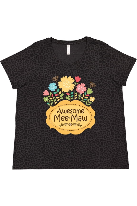 Awesome Meemaw Grandmother Wildflowers Women's Plus Size T-Shirt