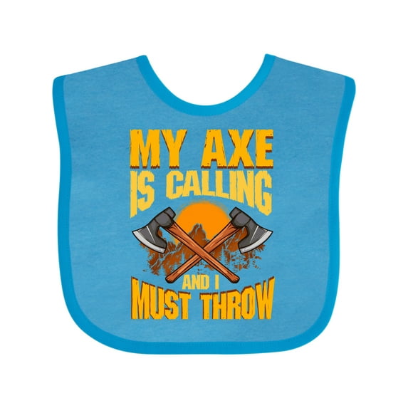 Inktastic Axe Throwing Funny Gift Boys or Girls Baby Bib