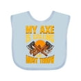 thumbnail image 1 of Inktastic Axe Throwing Funny Gift Boys or Girls Baby Bib, 1 of 4