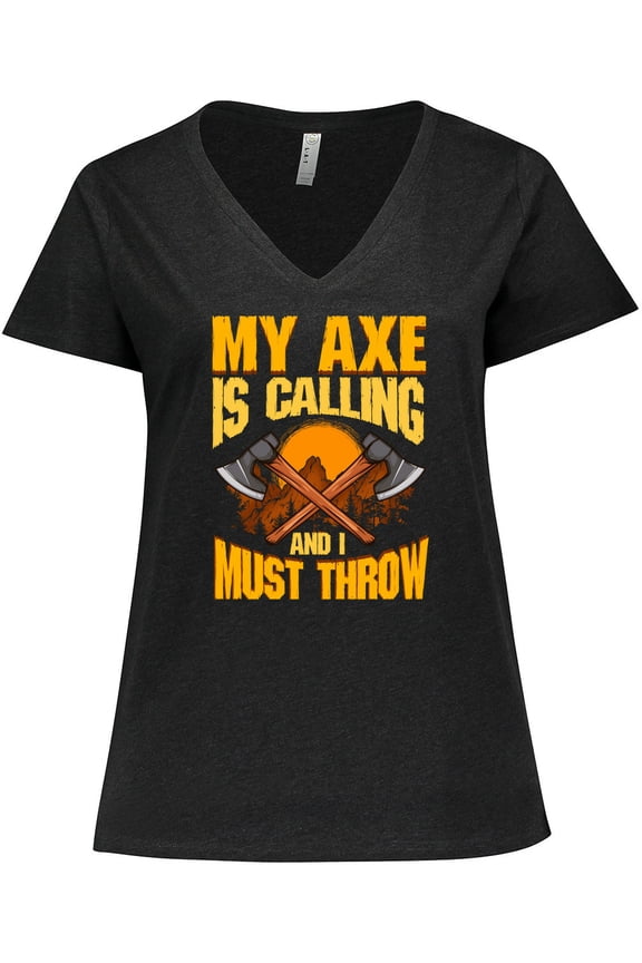 Axe Throwing Funny Gift Women's Plus Size V-Neck T-Shirt