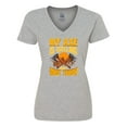 thumbnail image 1 of Inktastic Axe Throwing Funny Gift Women's V-Neck T-Shirt, 1 of 5