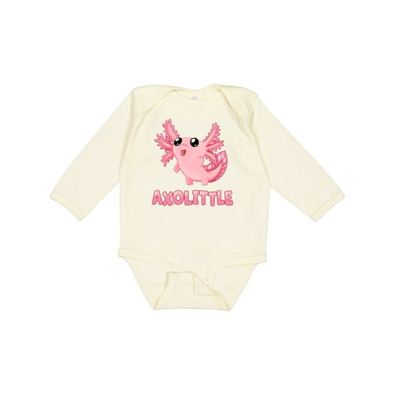 Inktastic Axolittle Cute Baby Axolotl Boys or Girls Long Sleeve Baby Bodysuit