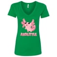 thumbnail image 1 of Inktastic Axolittle Cute Baby Axolotl Women's V-Neck T-Shirt, 1 of 5