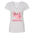 thumbnail image 1 of Inktastic Axolittle Cute Baby Axolotl Women's V-Neck T-Shirt, 1 of 5