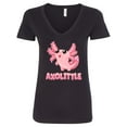 thumbnail image 1 of Inktastic Axolittle Cute Baby Axolotl Women's V-Neck T-Shirt, 1 of 5