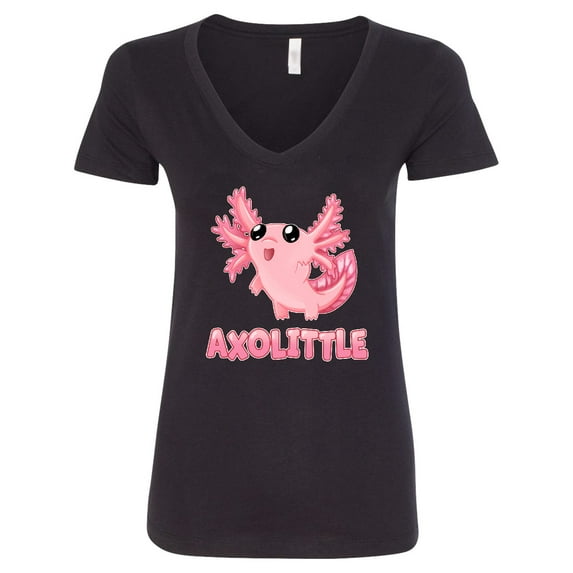 Inktastic Axolittle Cute Baby Axolotl Women's V-Neck T-Shirt