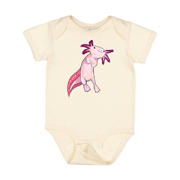 Inktastic Axolotl Says Hello Cute Salamander Boys or Girls Baby Bodysuit