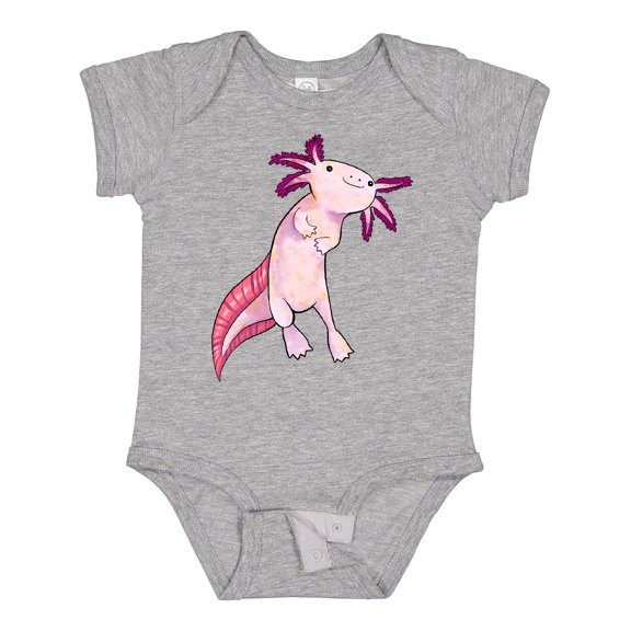 Inktastic Axolotl Says Hello Cute Salamander Boys or Girls Baby Bodysuit