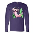 thumbnail image 1 of Inktastic Axolotl Unicorn with Rainbow Tail, Bubbles and Seaweed. Long Sleeve T-Shirt, 1 of 5