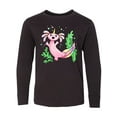 thumbnail image 1 of Inktastic Axolotl Unicorn with Rainbow Tail, Bubbles and Seaweed. Long Sleeve Youth T-Shirt, 1 of 5