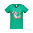 thumbnail image 1 of Inktastic Axolotl Unicorn with Rainbow Tail, Bubbles and Seaweed. Women's V-Neck T-Shirt, 1 of 5