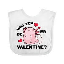 Inktastic Axolotl Will You Be My Valentine with Red Hearts Boys or Girls Baby Bib