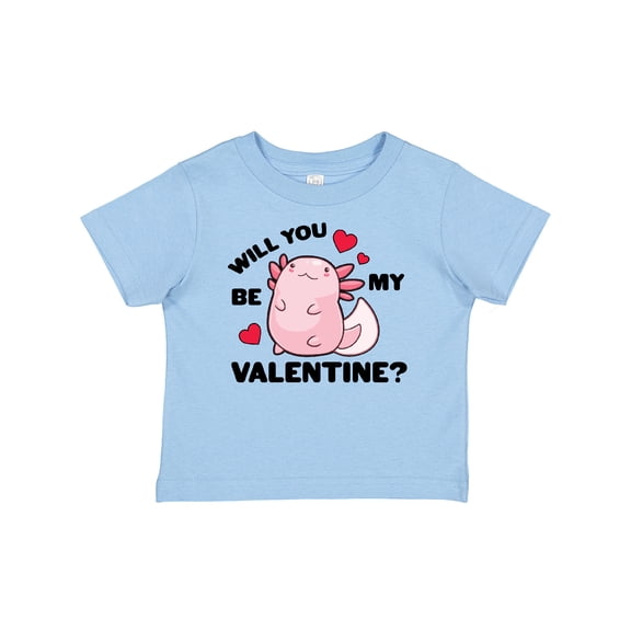 Inktastic Axolotl Will You Be My Valentine with Red Hearts Boys or Girls Baby T-Shirt