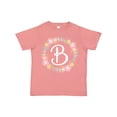thumbnail image 1 of Inktastic B Monogram Alphabet Letter Rose Floral Wreath Girls Toddler T-Shirt, 1 of 5
