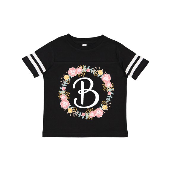 Inktastic B Monogram Alphabet Letter Rose Floral Wreath Girls Toddler T-Shirt