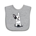 thumbnail image 1 of Inktastic B/W Frenchie (Darks) Boys or Girls Baby Bib, 1 of 4