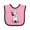 thumbnail image 1 of Inktastic B/W Frenchie (Darks) Boys or Girls Baby Bib, 1 of 4