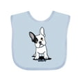 thumbnail image 1 of Inktastic B/W Frenchie (Darks) Boys or Girls Baby Bib, 1 of 4